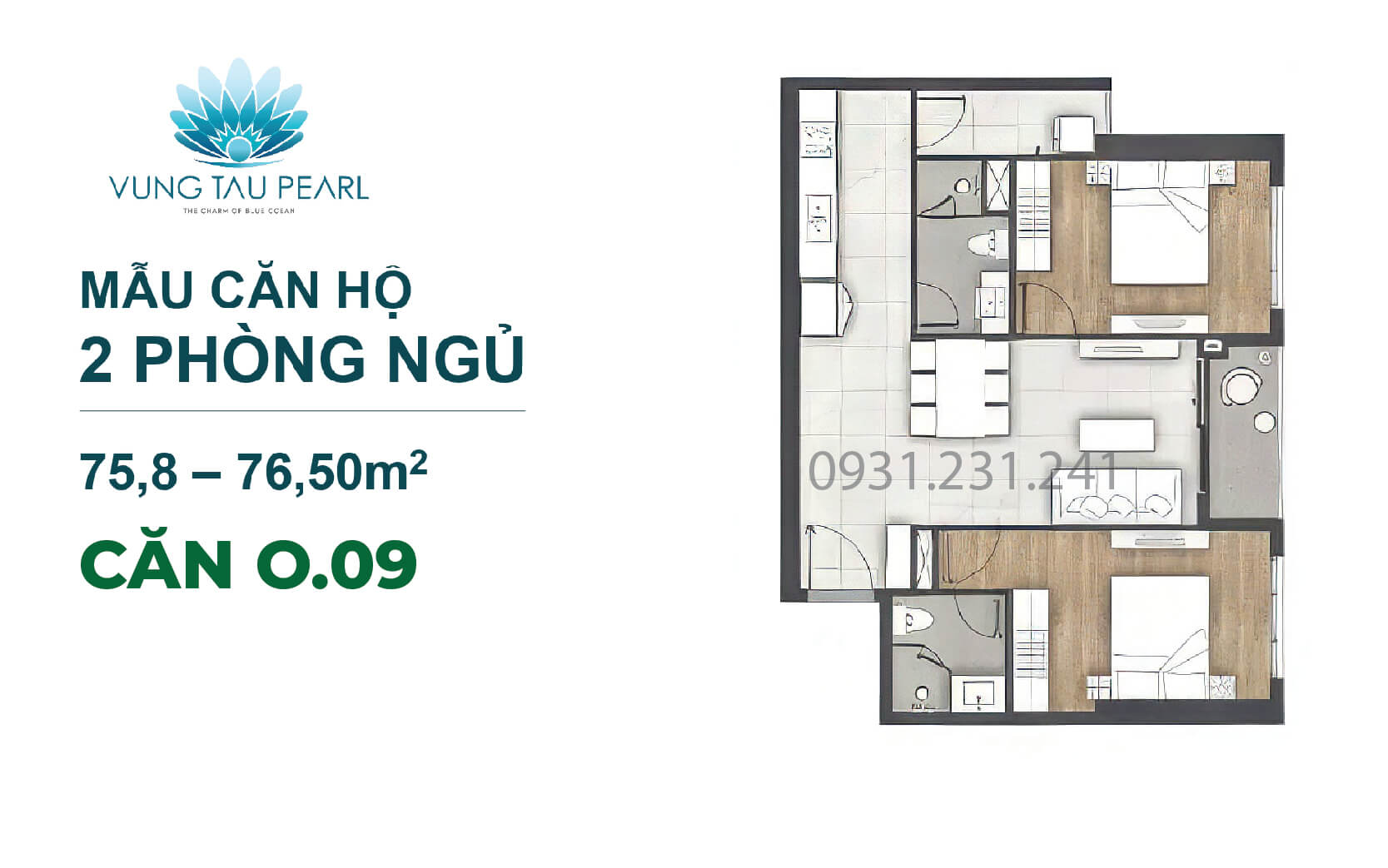 Căn 1 phòng ngủ Vũng Tàu Pearl 009