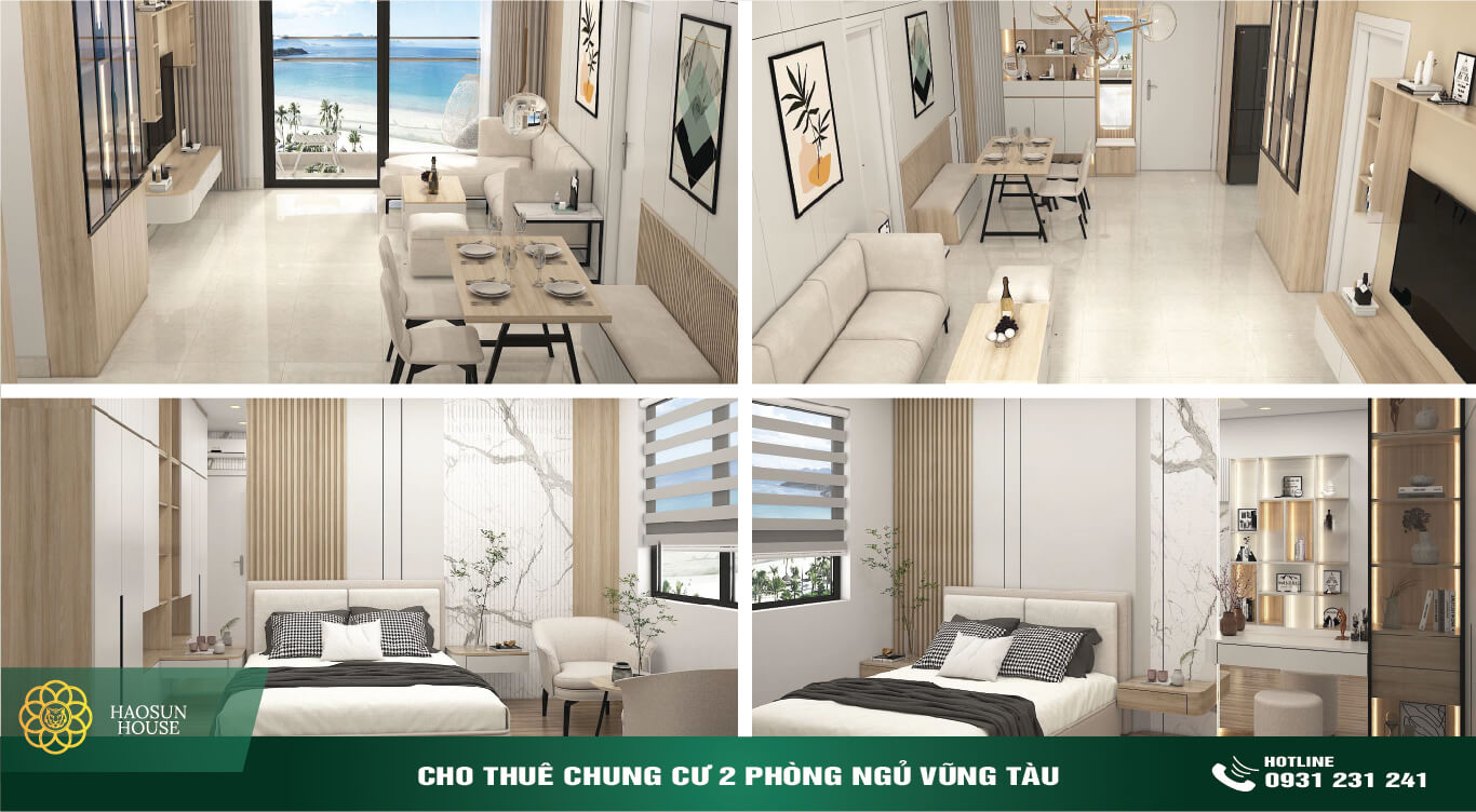 Cho thuê chung cư 2 phòng ngủ vũng tàu pearl