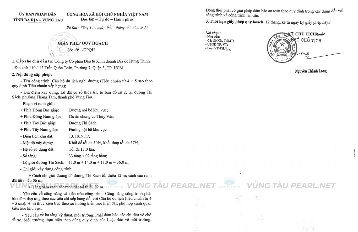 Pháp Lý Vũng Tàu Pearl: Giấy Phép Xây Dựng, Thời Gian Khởi Công, Quy Hoạch Mới Nhất 2025