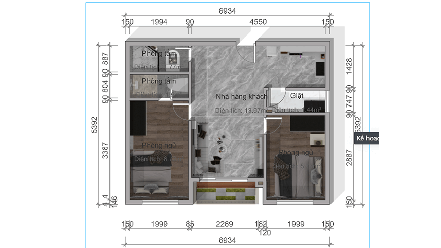 Cho thuê chung cư 2 phòng ngủ giá tốt tại Vùng Tàu Pearl