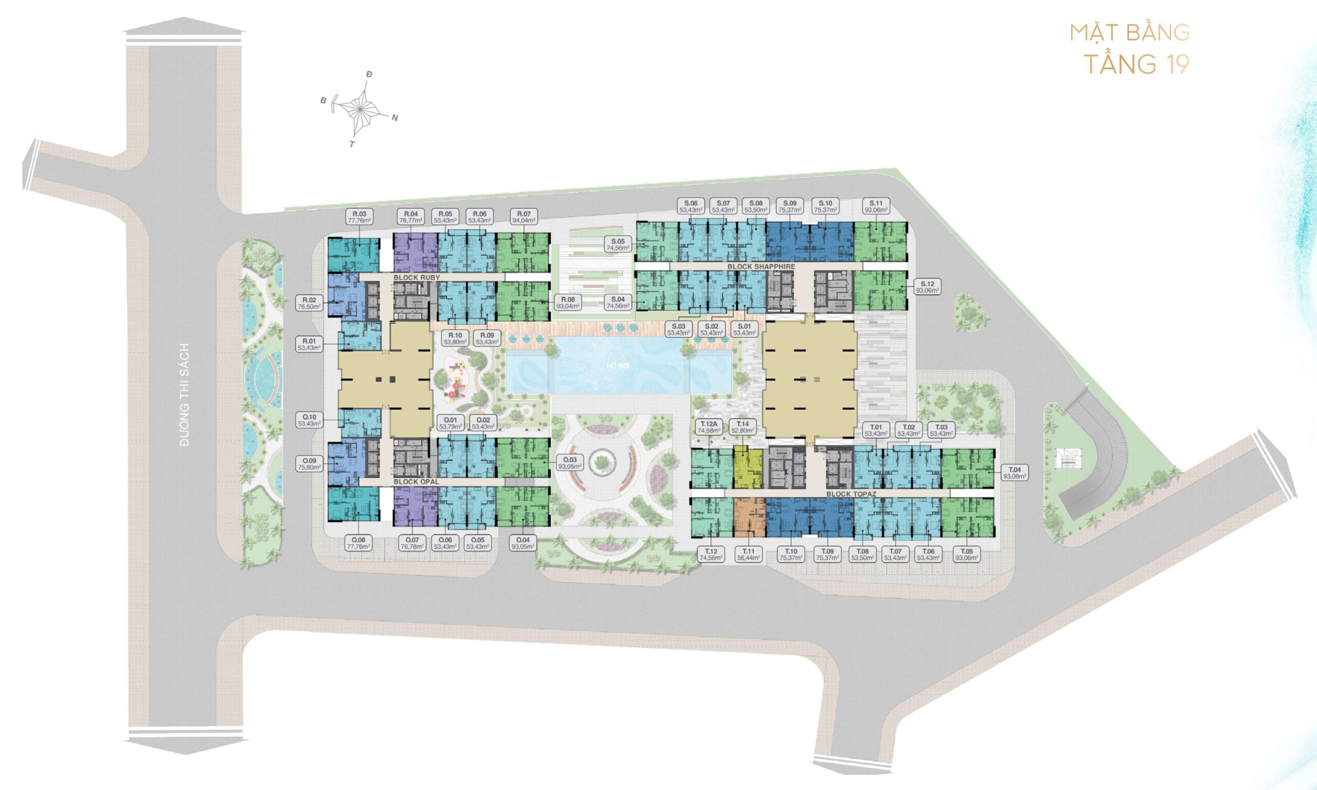 Mặt bằng Vũng Tàu Pearl – Chi Tiết Tầng 1, 2, 3 và Tầng 4–18 và 20–32, 33