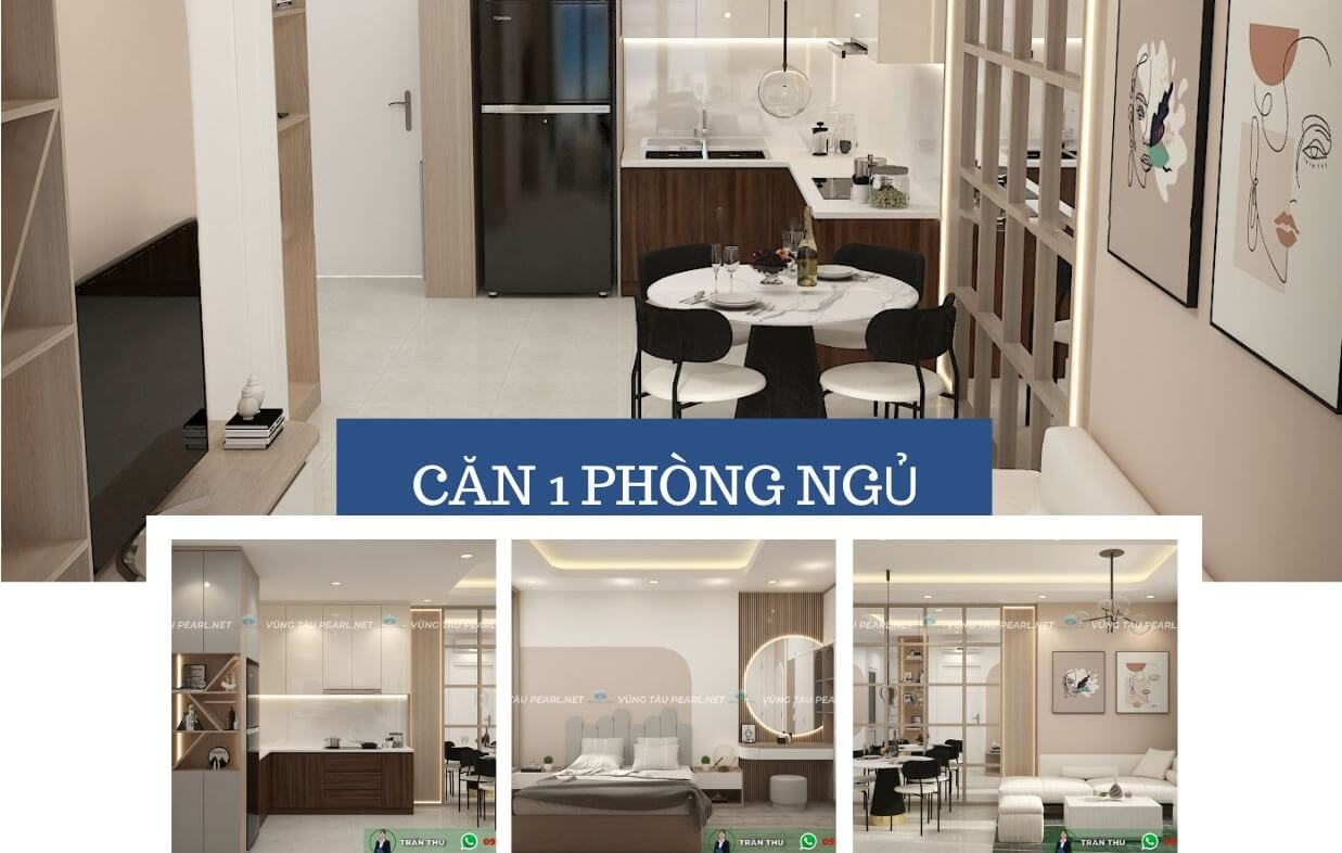 Bán căn hộ 1 phòng ngủ Vũng Tàu Pearl view biển đẹp 2025