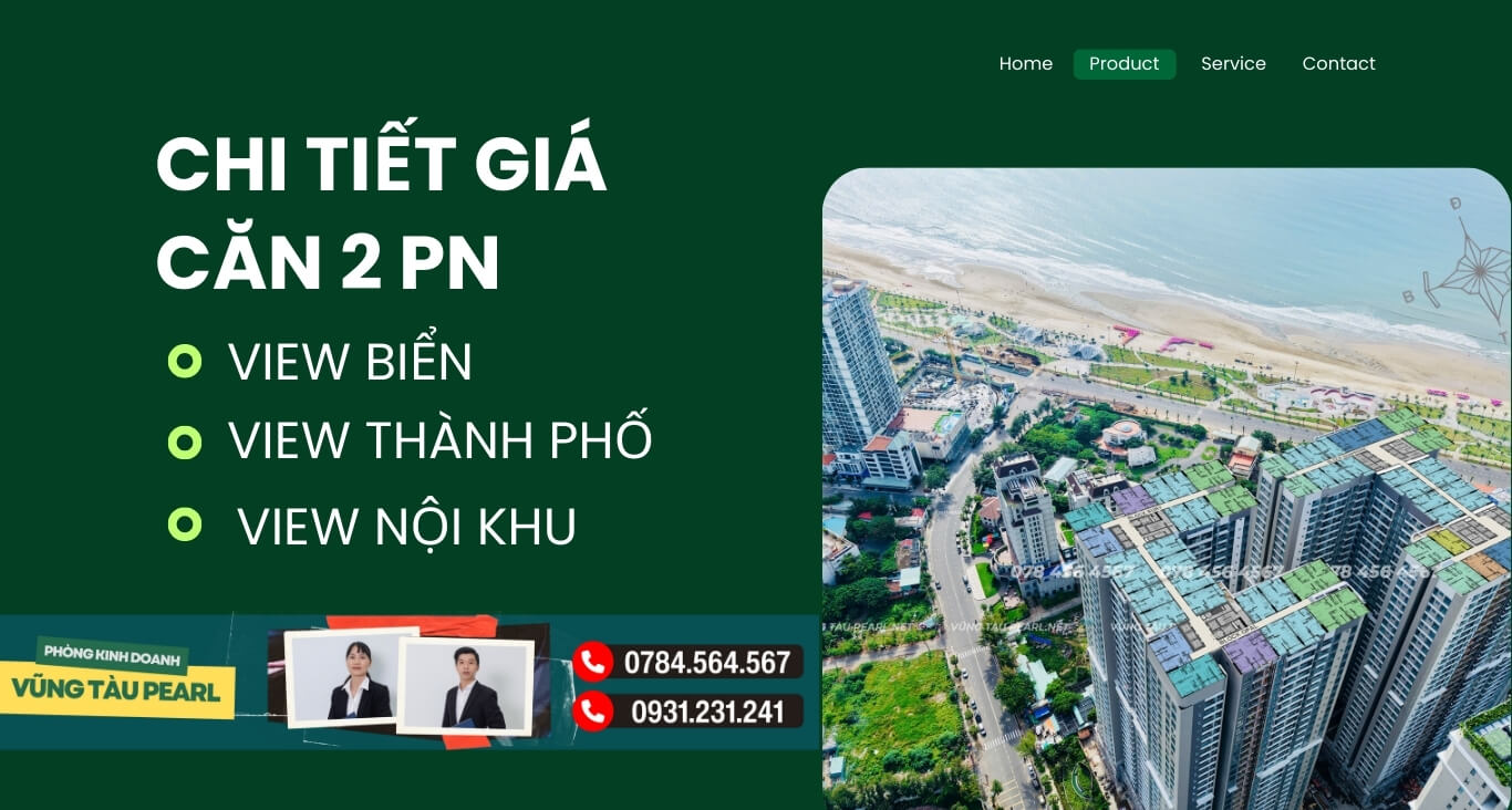 Giá Căn Hộ 2 Phòng Ngủ Vũng Tàu Pearl 2025 – View Biển Đẹp