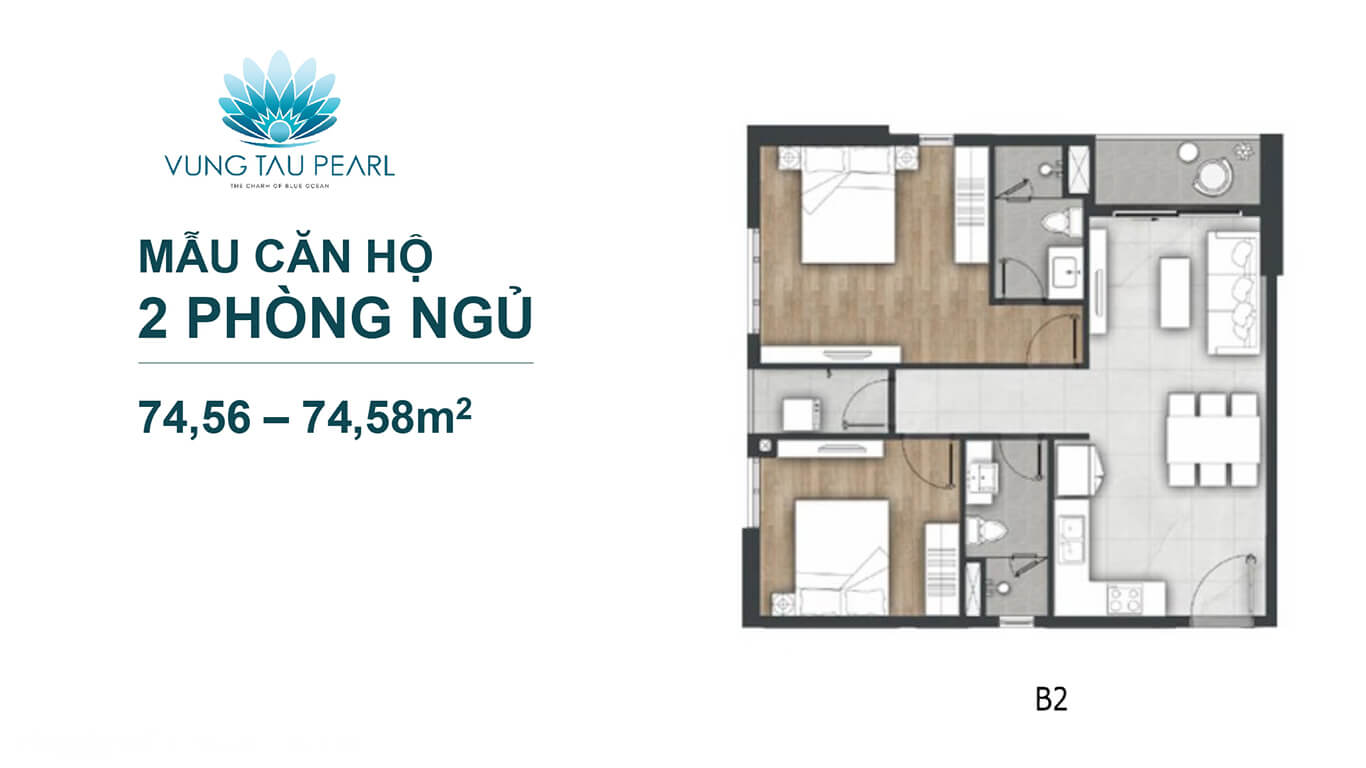 Căn hộ 2 phòng ngủ Vũng Tàu Pearl giá bao nhiêu 2025?