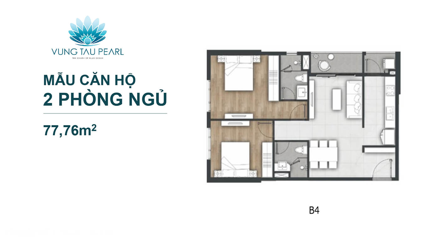 Căn hộ 2 phòng ngủ Vũng Tàu Pearl giá bao nhiêu 2025?