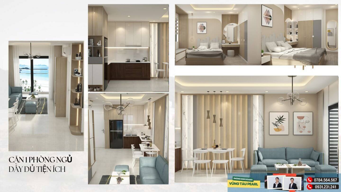 Căn hộ 1 phòng ngủ đầy đủ tiện ích tối ưu diện tích