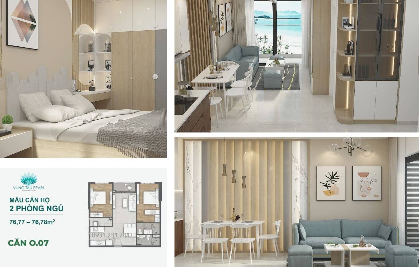 Vũng Tàu Pearl 2 phòng ngủ căn hộ lý tưởng