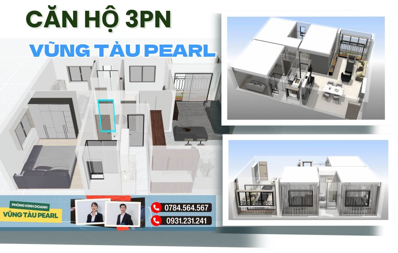 Mẫu vũng tàu pearl 3 phòng ngủ