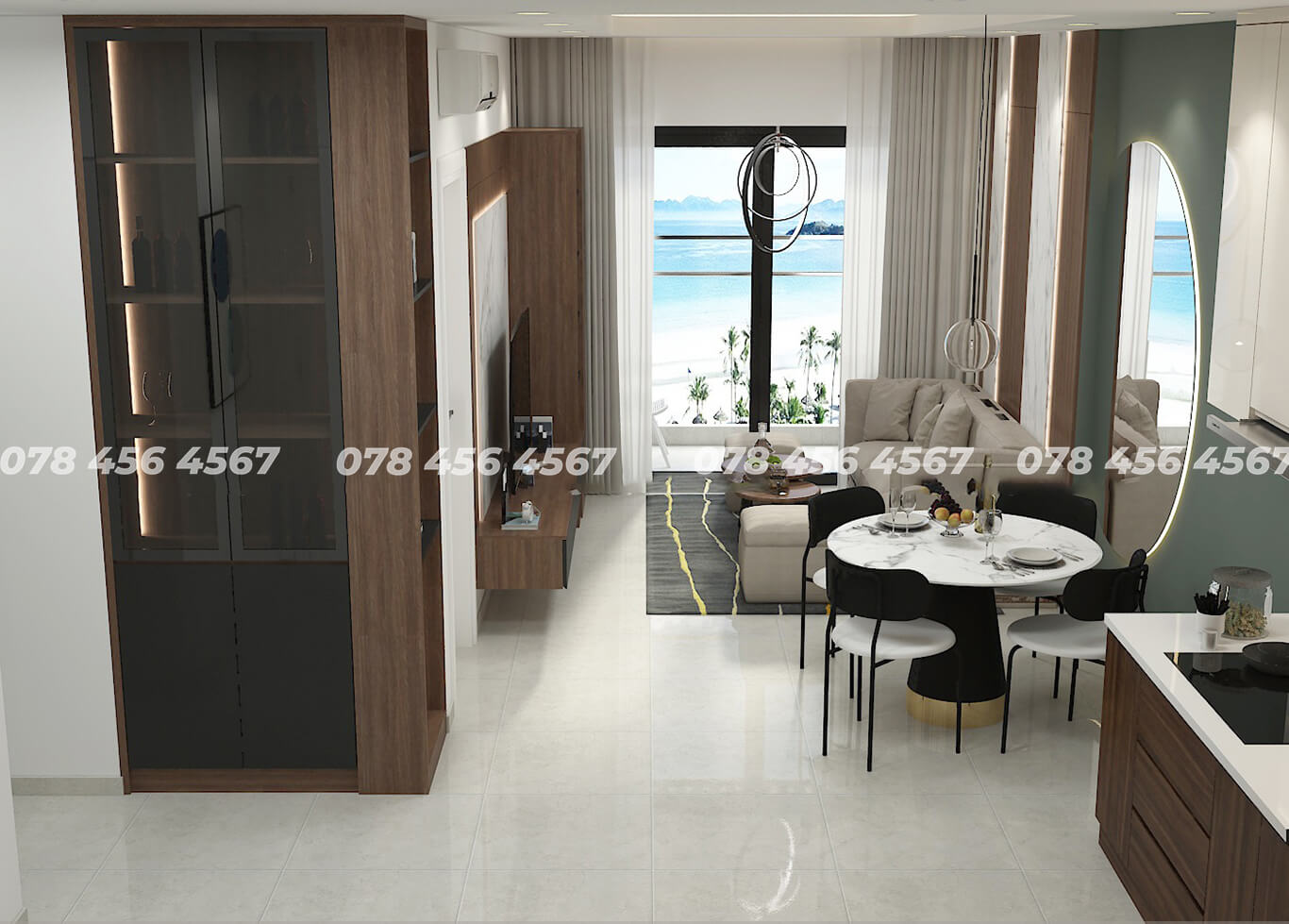 Mặt bằng căn hộ 1 phòng ngủ đẹp tiện nghi nhất