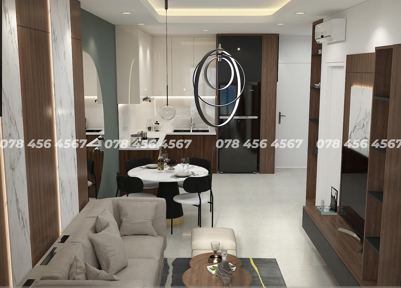 Mặt bằng căn hộ 1 phòng ngủ đẹp tiện nghi nhất