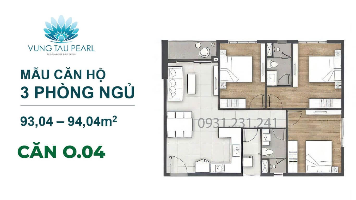 Vũng Tàu Pearl 3 phòng ngủ giá tốt nhất