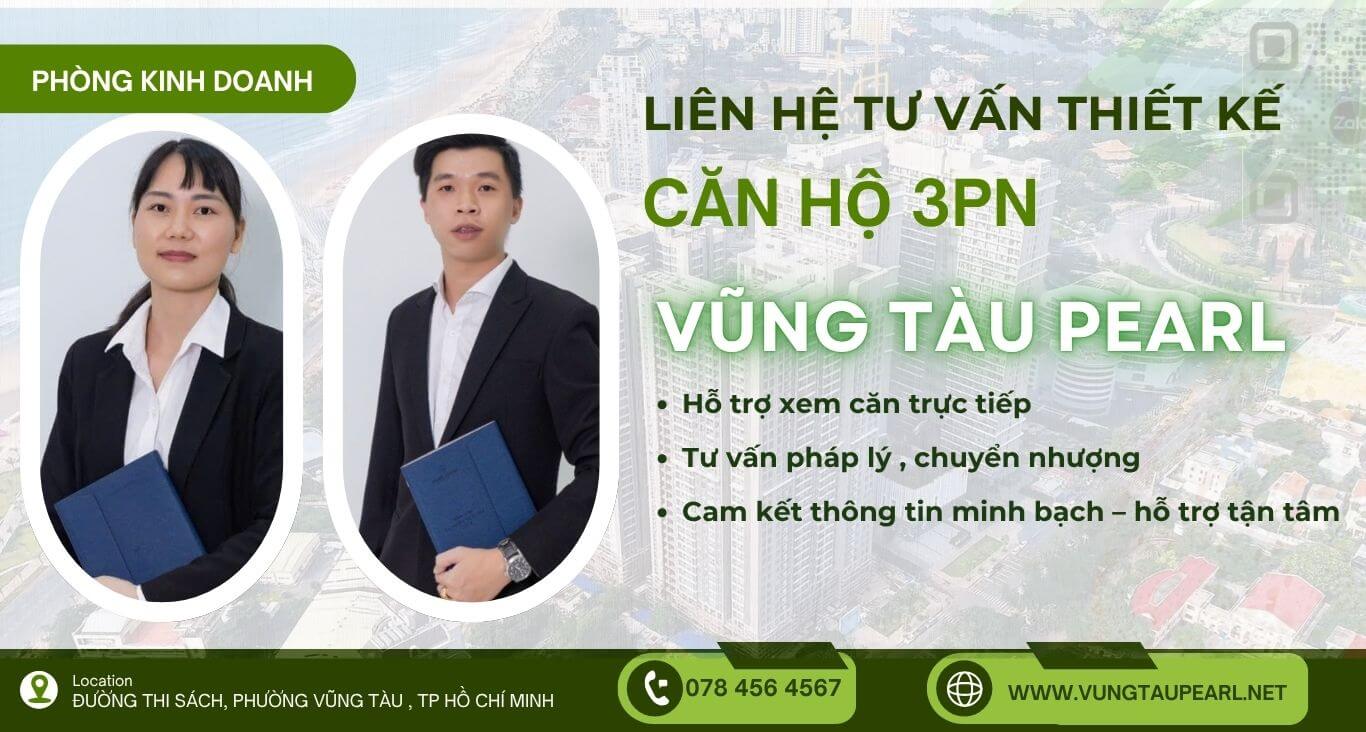 Tư vấn diện tích căn hộ 3 phòng ngủ vũng tàu pearl