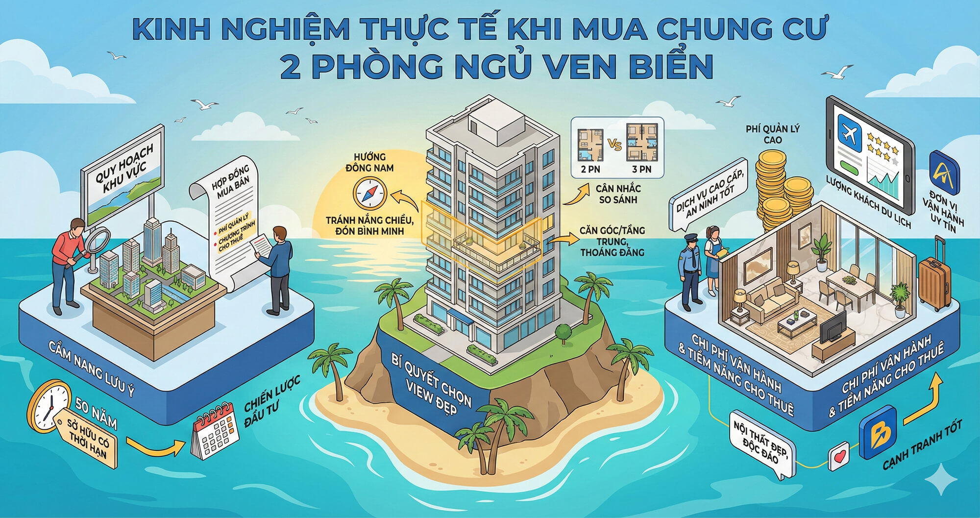 Chung cư 2 phòng ngủ ven biển ưu đãi giá tốt