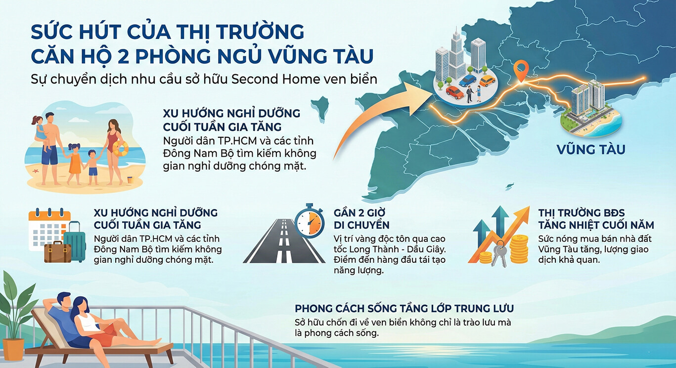 Căn hộ 2 phòng ngủ Vũng Tàu cao cấp